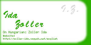 ida zoller business card